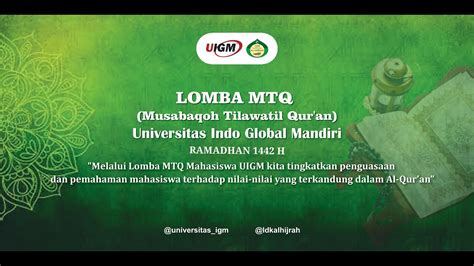 Musabaqoh Tilawatil Qur An Mahasiswa Uigm Youtube