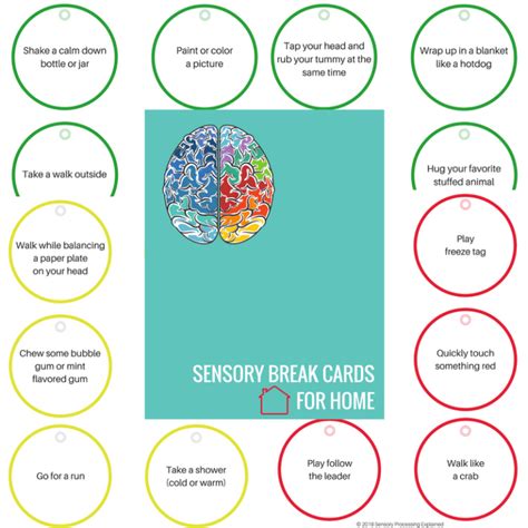 Sensory Break Cards For Home And Classroom Digital Download Sensory