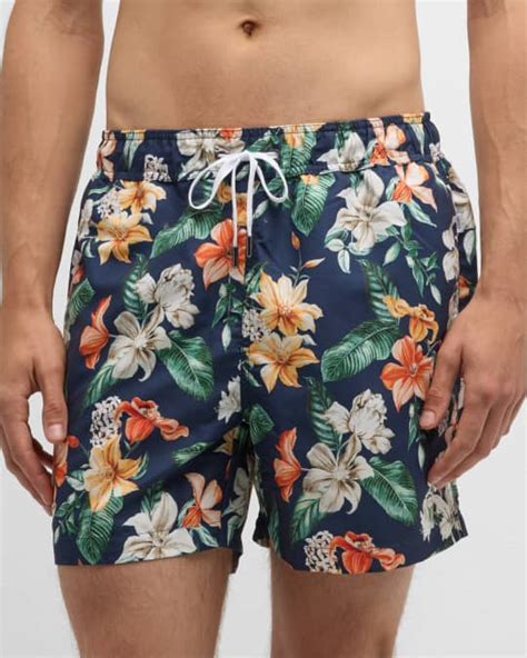 Onia Men S Charles Floral Print Swim Trunks 5 Inseam Neiman Marcus