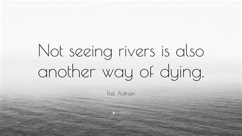 Etel Adnan Quote: “Not seeing rivers is also another way of dying.”