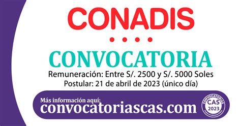 Convocatoria Conadis Cas Plazas Administraci N Administraci N