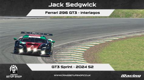 IRacing 24S2 Ferrari 296 GT3 GT3 Sprint Interlagos Jak YouTube