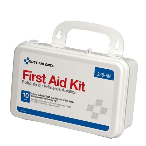 First Aid Only 238 An 10 Unit 10 Person Osha First Aid Kit Plastic