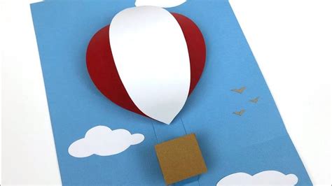 Hot Air Balloon Pop Up Card Final Version In Color Balloon Pop Balloons Air Balloon