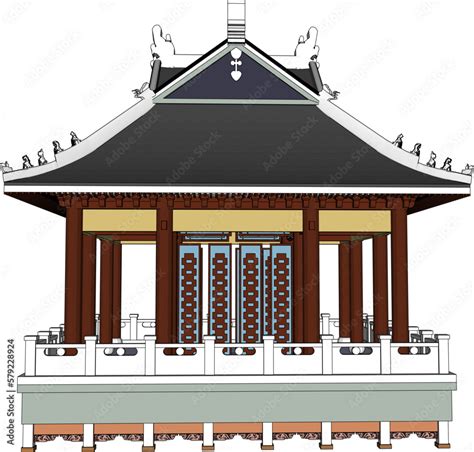 Vector sketch illustration of traditional chinese holy temple Stock ...