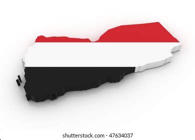 Three Dimensional Map Yemen Yemen Flag Stock Illustration 47634037 ...