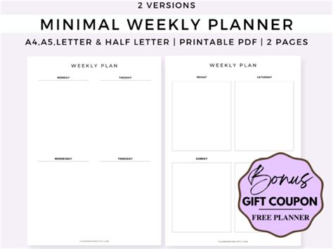 25 Weekly Planner Printable Landscape Designs Graphics