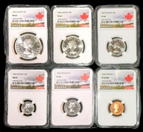 Fun Date 1964 Royal Canadian Proof Set Graded Ngc Pl65 Ms64 Ebay