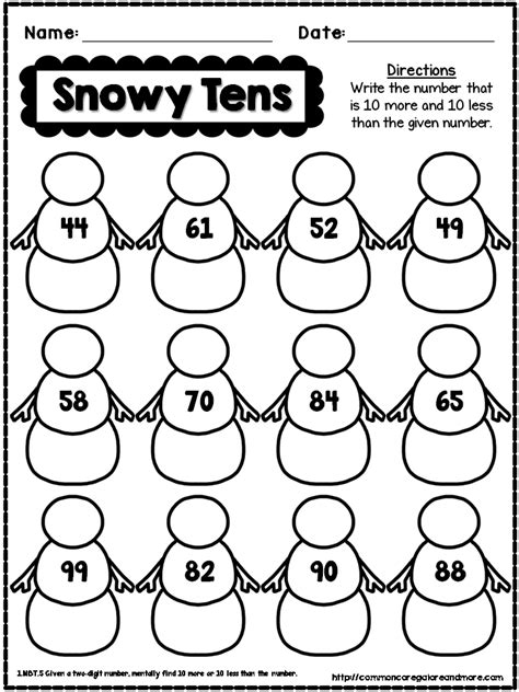 Winter Math Worksheet For First Grade