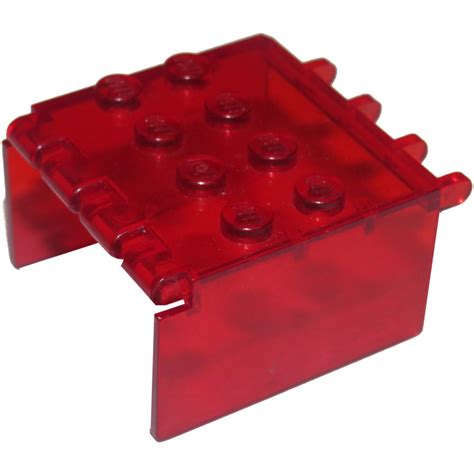 Lego Transparent Red Windscreen X X Canopy Extender