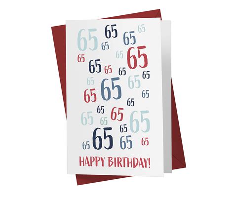 Buy 65th Birthday Card - Just A Number 65th Anniversary Card For ...