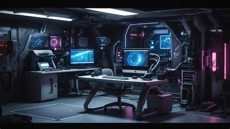 Premium Photo Cyberpunk Oasis The Futuristic Laboratory Room