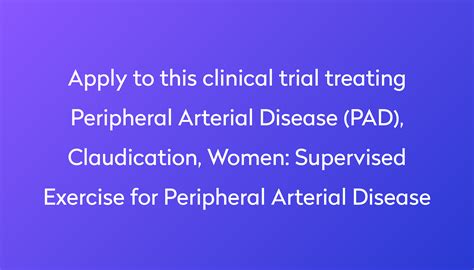 Supervised Exercise For Peripheral Arterial Disease Clinical Trial 2023 Power