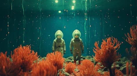 Premium Ai Image Wes Anderson Aliens In Dark Deep Space And Stars