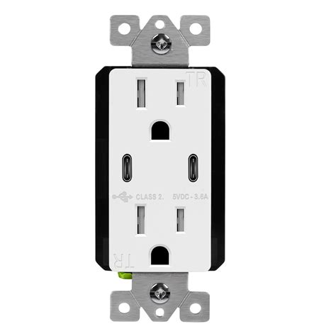 3 6A Dual Port USB C Charger Wall Outlet TOPGREENER