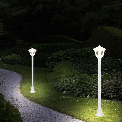 Piantana Lampada Per Esterni Lanterna Da Pavimento 2er Set Patio Bianco