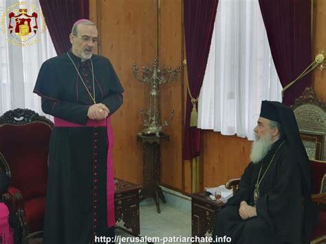 Patriarch of Jerusalem met newly appointed Latin Patriarch in Jerusalem ...