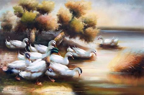 White Geese Art Painting Oil Painting For Sale Arteet Flickr