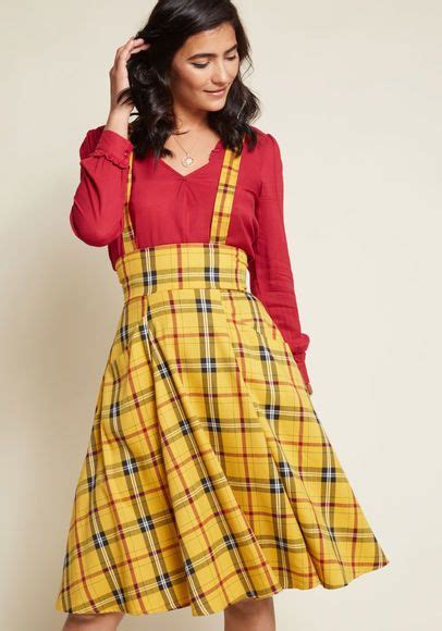 Overall Winner Jumper Red Plaid Skirt Fashion Teenage Fashion