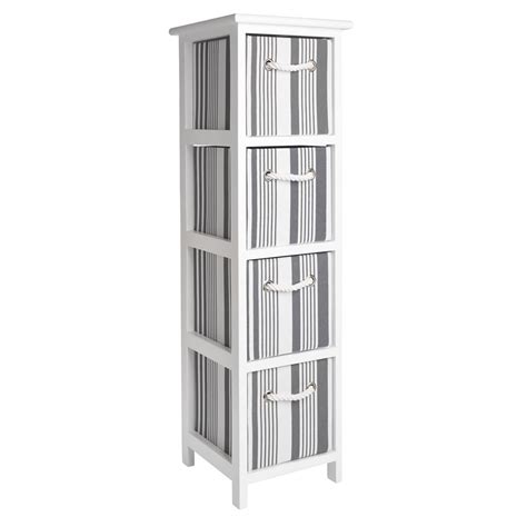 Wilko Grey Striped 4 Drawer Unit Wilko