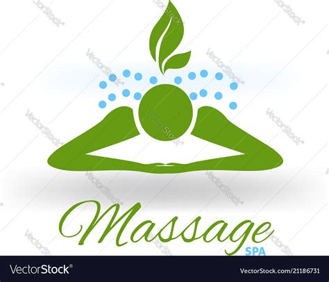 Massage Green Icon Logo Royalty Free Vector Image