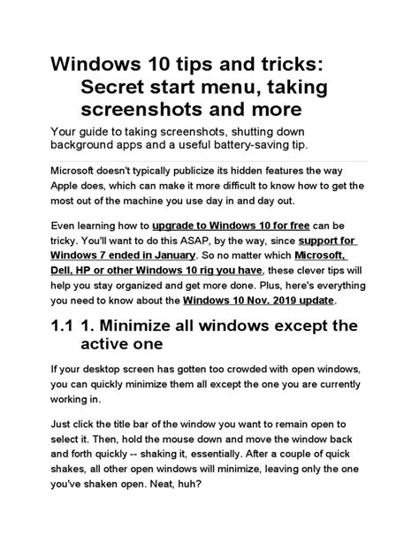 Windows 10 Tips and Tricks: Secret Start Menu, Taking Screenshots and ...