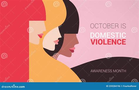 Domestic Violence Awareness Month Every October Stock Vector