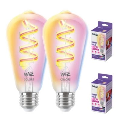 WIZ Set 2 Ampolletas WiZ Filamento ST64 WiFi E27 MultiColores Google