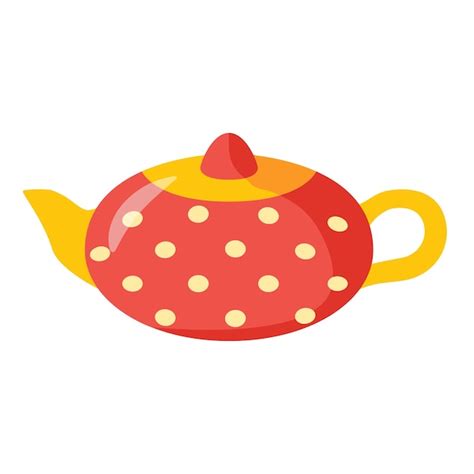 Premium Vector Red Teapot Ornament White Polka Dots