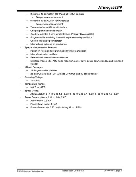 ATmega328/P. Datasheet Complete - DataSheet ATmega328/P Atmel