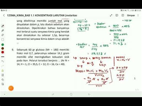 Soal Molaritas Molalitas Dan Fraksi Mol Part 2 SIFAT KOLIGATIF 12 SMA