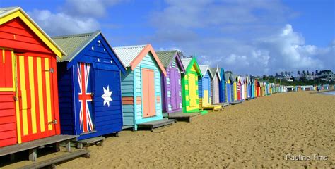 "Beach Huts Brighton Melbourne" by Pauline Tims | Redbubble