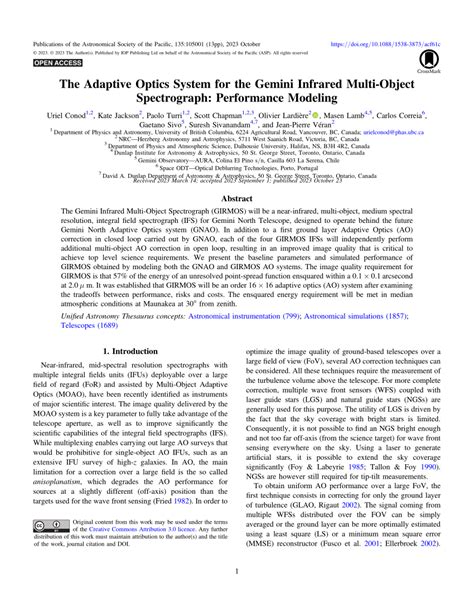 Pdf The Adaptive Optics System For The Gemini Infrared Multi Object