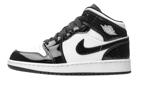 Nike Air Jordan 1 Mid Carbon Fiber All Star Heren Sneakers Zwart Wit