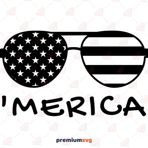 Black Merica Sunglasses Svg Cut File 4th Of July Sunglasses Svg