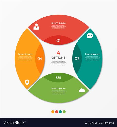 Circle Chart Infographic Template With 4 Options Vector Image