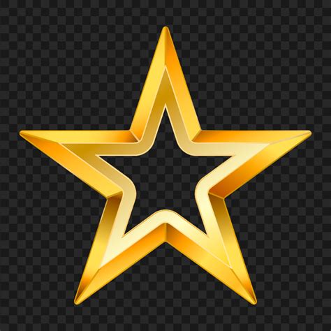 Yellow Gold Outline Star FREE PNG | Citypng