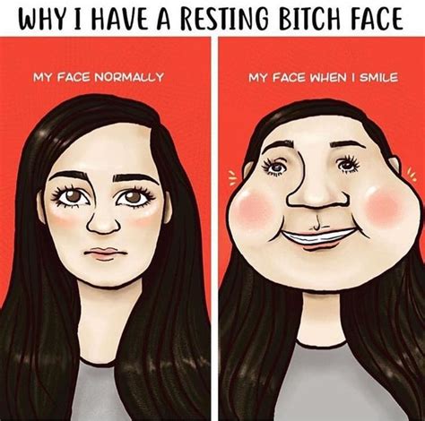 Two Cartoon Faces With Different Facial Expressions And The Captions