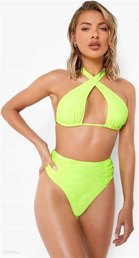 Boohoo neonowy żółty dół od bikini z wycięciem 40 Ceny i opinie