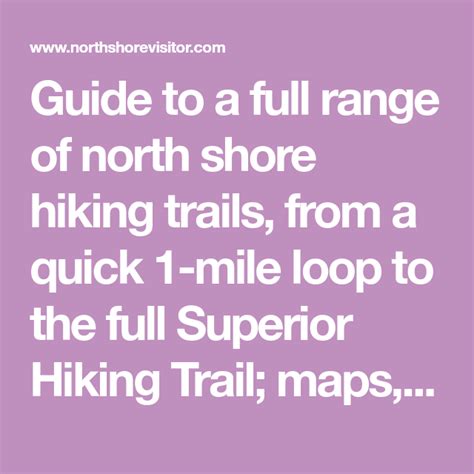 North Shore Hiking Trails Guide