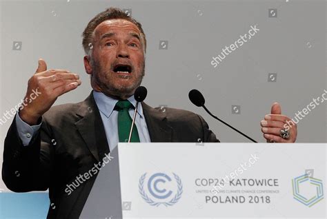 Actor Arnold Schwarzenegger Delivers Speech During Editorial Stock ...