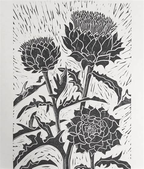 Flower Linoleum Prints