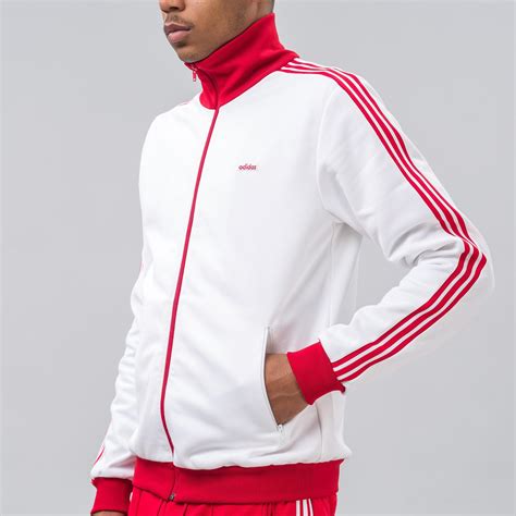 Adidas Originals Beckenbauer Mig Tracksuit In Red White Red For Men