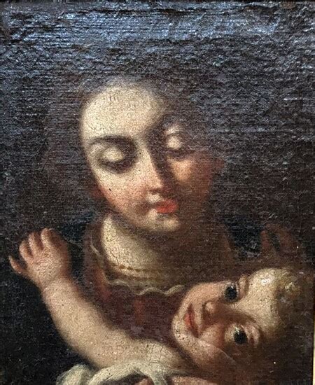 Lot Art Scuola Napoletana XVIII Secolo Madonna Con Bambino