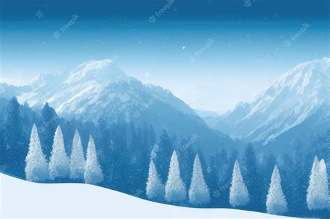 Premium Photo A Snowy Mountain Landscape With A Snowy Mountain And A