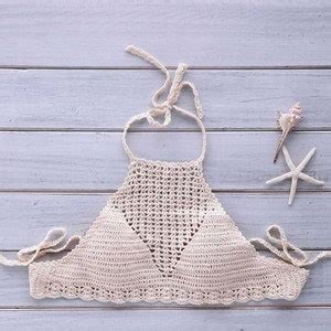 Crochet Halter Top Crochet Bikini Set Boho Festival Top Summer Womens Swimsuit Crochet Lace