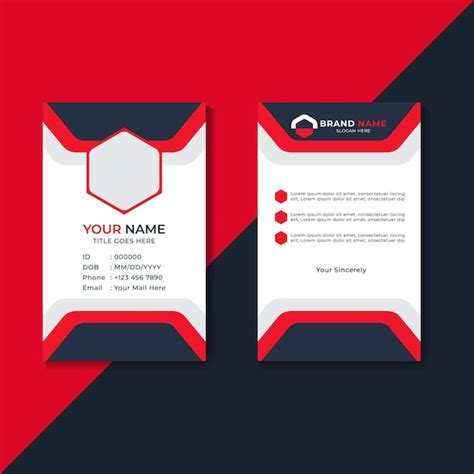 Premium Vector Simple Id Card Template Design Employee Id Card