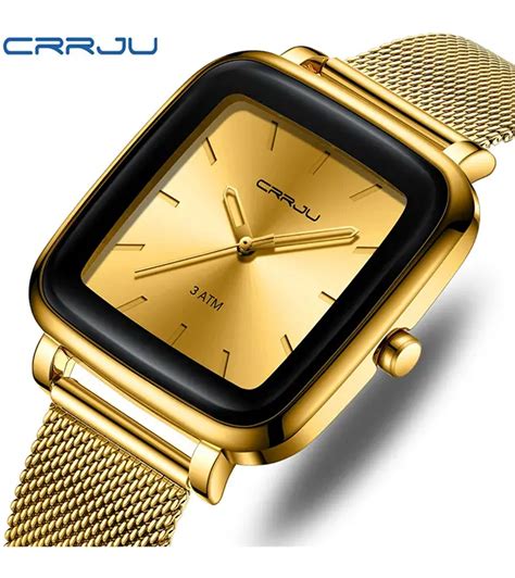 Buy Crrju Luxury Gold Men Quartz Watch Stylish Mesh Strap Water