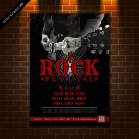 Plantilla De Dise O De Cartel De Festival De M Sica Rock De Guitarra