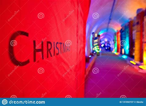 Zagreb Advent Christmas Lights and Red Sign View Stock Image - Image of ...